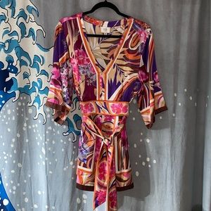 ECI Woman Silk Kimono Blouse sz 14